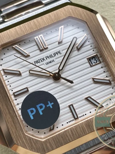 Replica Cubitus 5821 Patek Philippe 45 mm Steel Rose Gold White Dial - Affordable Super Clone Watch