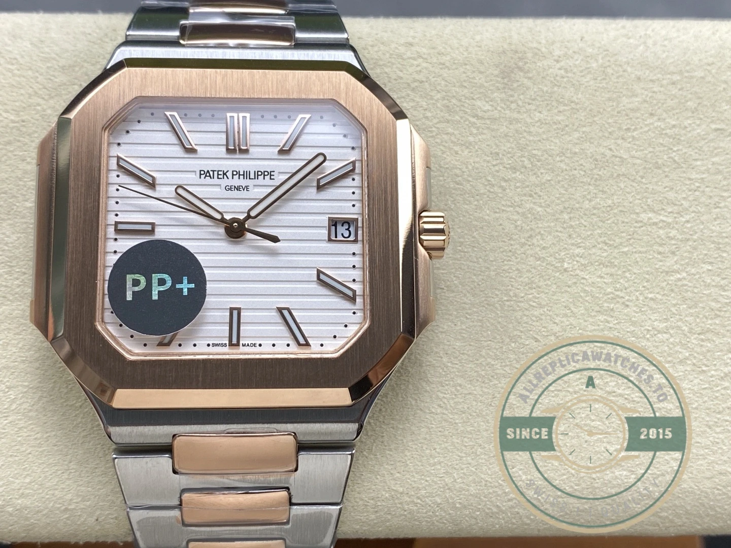 Replica Cubitus 5821 Patek Philippe 45 mm Steel Rose Gold White Dial - Top-Tier Swiss Replica Watch