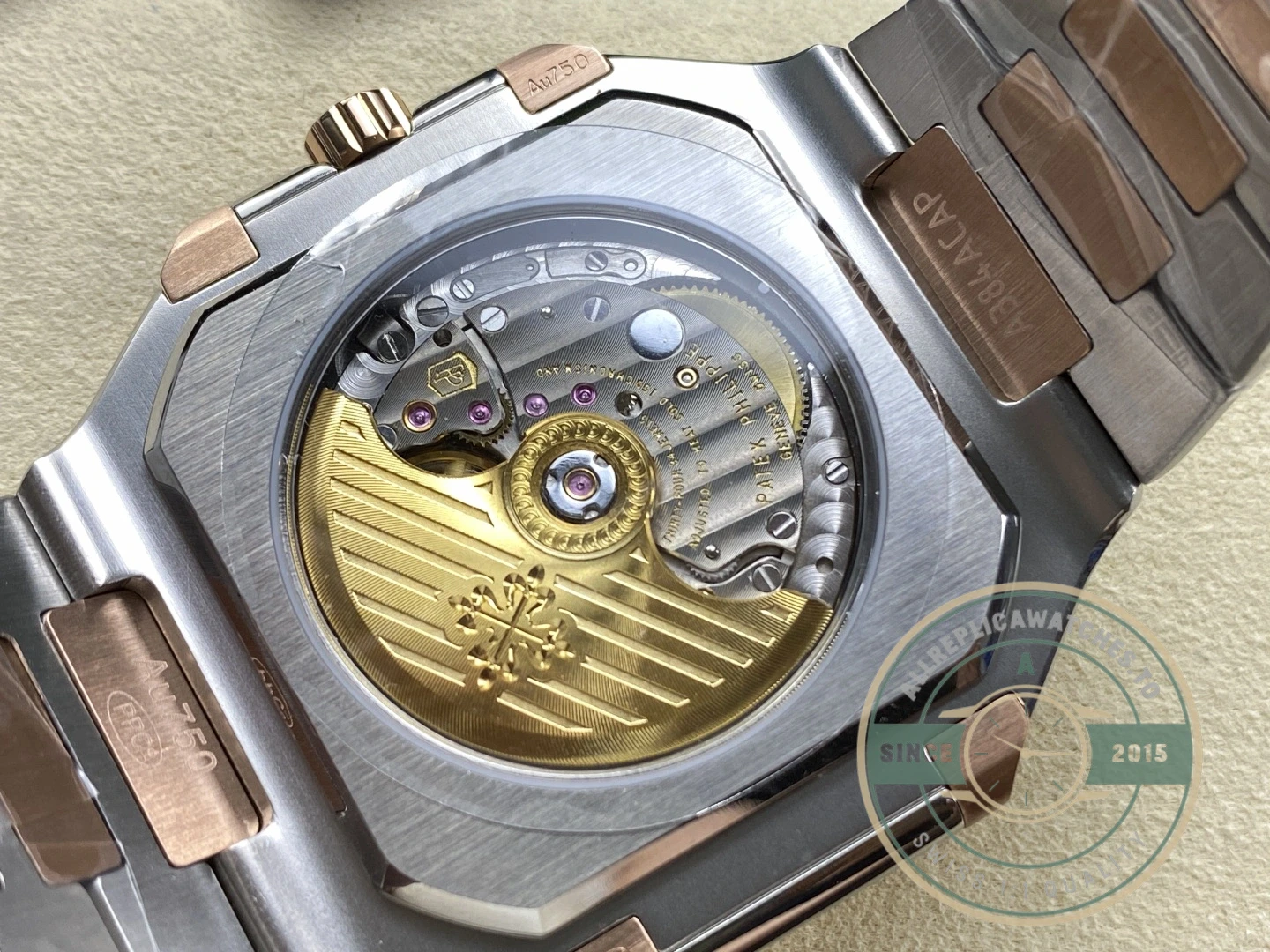 Replica Cubitus 5821 Patek Philippe 45 mm Steel Rose Gold White Dial - Swiss Movement Replica Watch