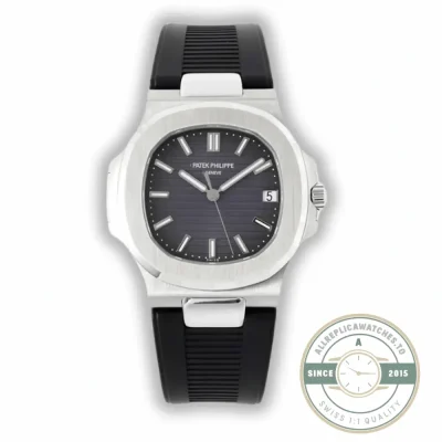 Replica Nautilus 5711-001 Patek Philippe 40 mm, Black Dial, Black Rubber - Luxury Replica Watch