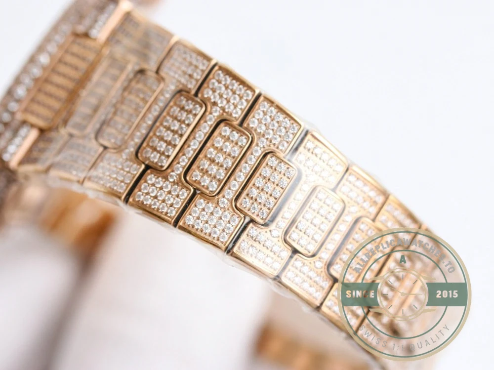 Replica Nautilus 5711-1300A-001 Patek Philippe 40 mm, Brown Dial, Iced Out - Top-Tier Swiss Replica Watch