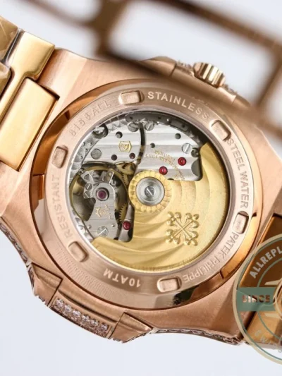Replica Nautilus 5711-1300A-001 Patek Philippe 40 mm, Brown Dial, Iced Out - Top-Tier Swiss Replica Watch