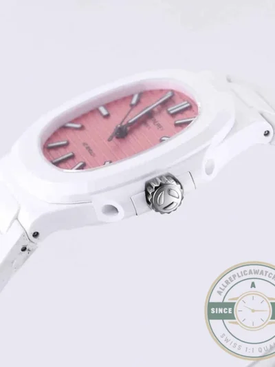 Replica Nautilus 5711/1A-018 Patek Philippe 40 mm, Rubber Strap Pink Dial - Affordable Super Clone Watch