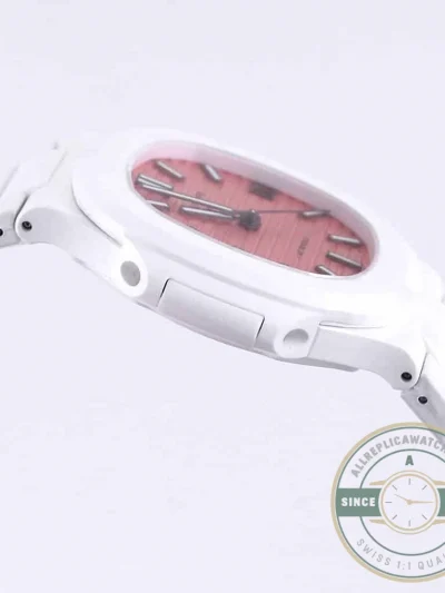 Replica Nautilus 5711/1A-018 Patek Philippe 40 mm, Rubber Strap Pink Dial - Affordable Super Clone Watch