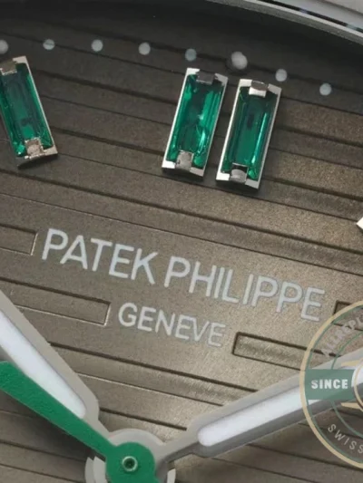 Replica Nautilus 5711/1A-018 Patek Philippe 40 mm, Stainless Steel Khaki Dial Iced out - Swiss-Made Clone Watch