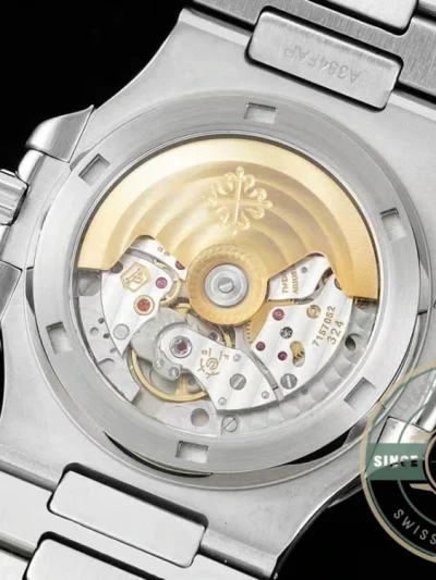 Replica Nautilus 5711/1A-018 Patek Philippe 40 mm, Stainless Steel Khaki Dial Iced out - 1:1 Swiss Replica Watch