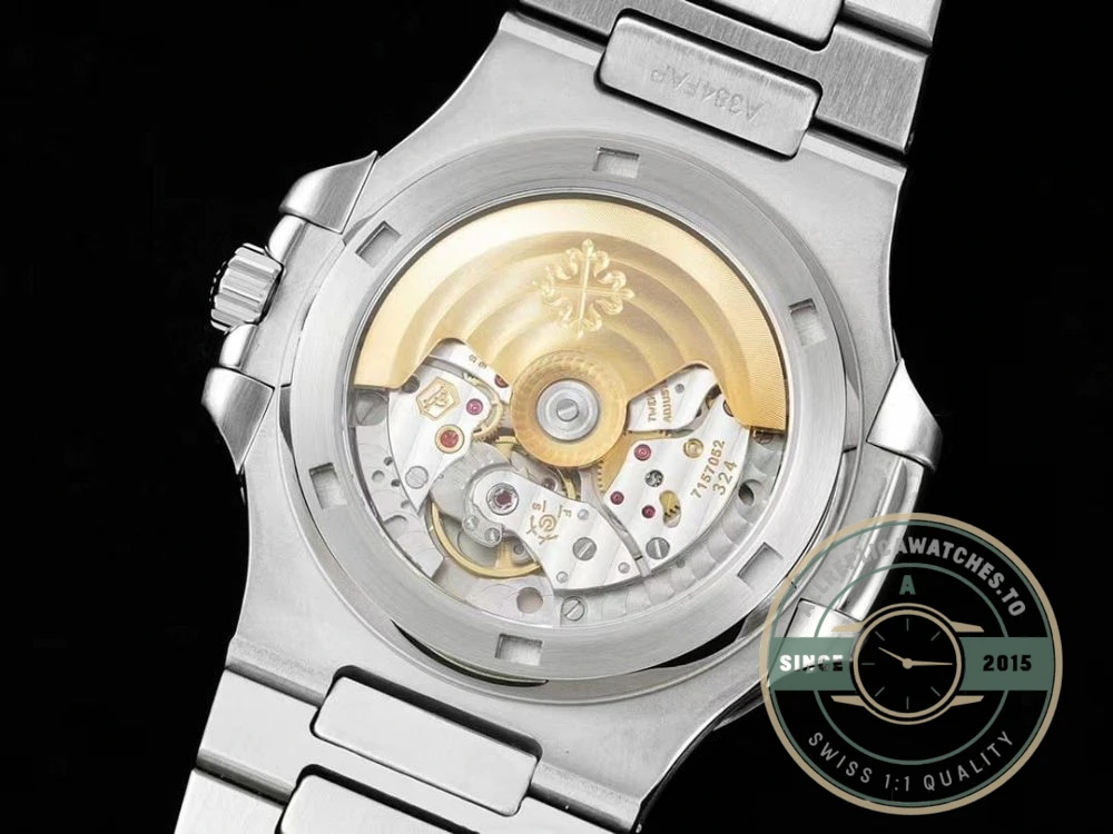 Replica Nautilus 5711/1A-018 Patek Philippe 40 mm, Stainless Steel Khaki Dial Iced out - 1:1 Swiss Replica Watch