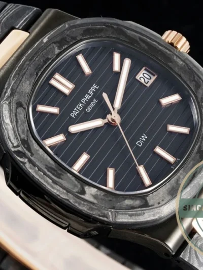 Replica Nautilus 5711/1A Patek Philippe Carbon 40 mm, Rose Gold, Black Carbon - 1:1 Swiss Replica Watch