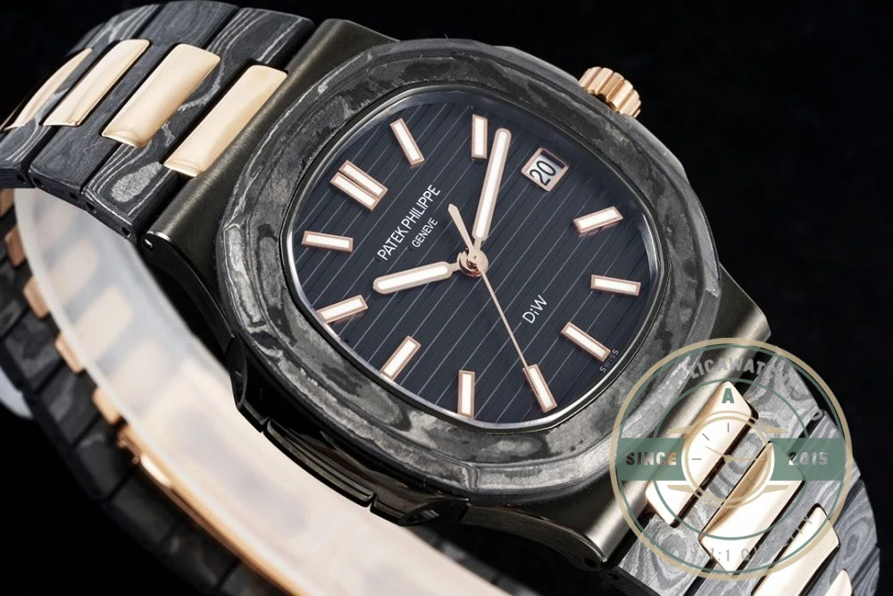 Replica Nautilus 5711/1A Patek Philippe Carbon 40 mm, Rose Gold, Black Carbon - 1:1 Swiss Replica Watch