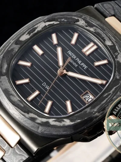 Replica Nautilus 5711/1A Patek Philippe Carbon 40 mm, Rose Gold, Black Carbon - Swiss Movement Replica Watch