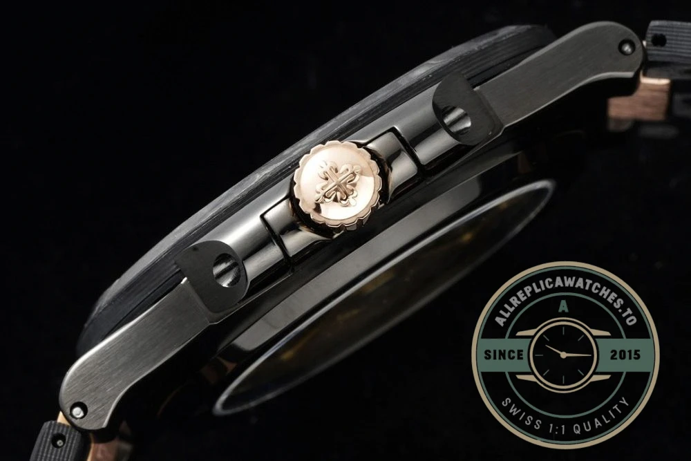 Replica Nautilus 5711/1A Patek Philippe Carbon 40 mm, Rose Gold, Black Carbon - High-Grade Replica Watch