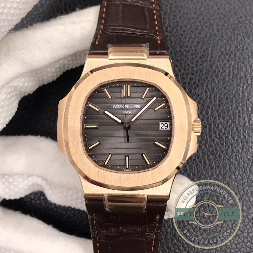 Replica Nautilus 5711G-014 Patek Philippe 59 mm, Rose Gold, Leather - Luxury Replica Watch