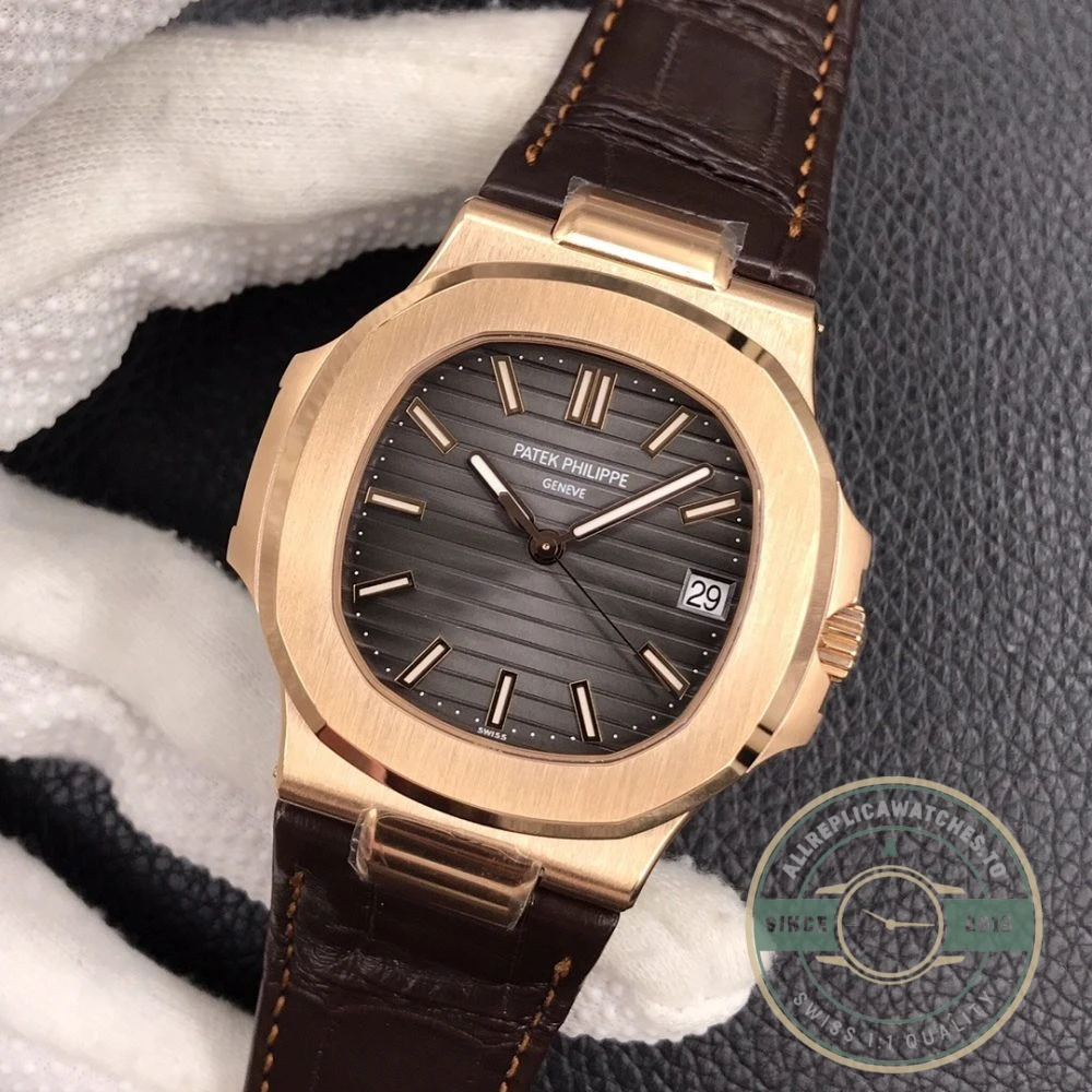 Replica Nautilus 5711G-014 Patek Philippe 59 mm, Rose Gold, Leather - Affordable Super Clone Watch