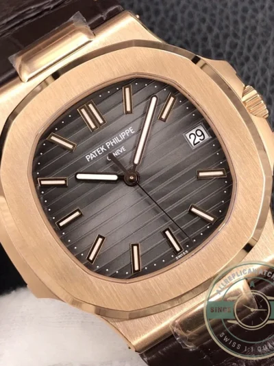 Replica Nautilus 5711G-014 Patek Philippe 59 mm, Rose Gold, Leather - Top-Tier Swiss Replica Watch
