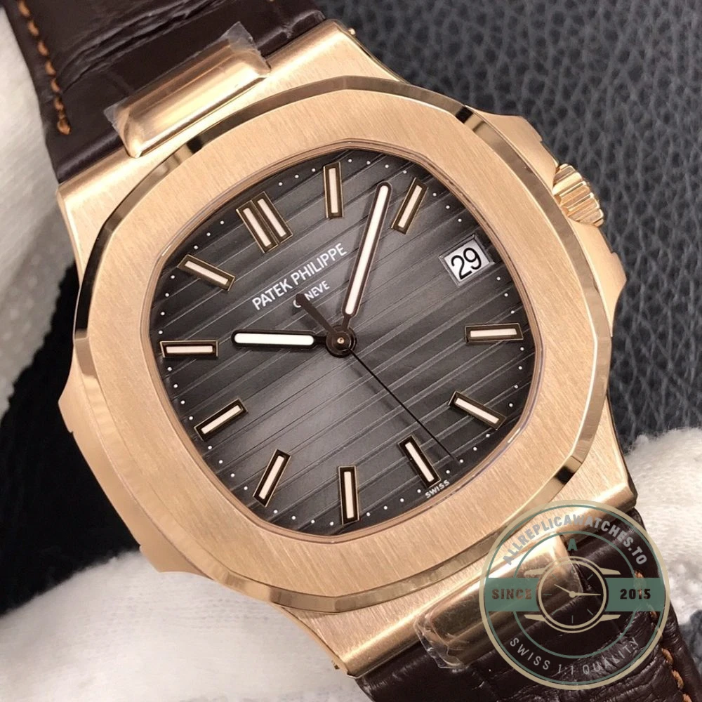 Replica Nautilus 5711G-014 Patek Philippe 59 mm, Rose Gold, Leather - Top-Tier Swiss Replica Watch