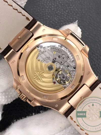Replica Nautilus 5711G-014 Patek Philippe 59 mm, Rose Gold, Leather - Swiss-Made Clone Watch