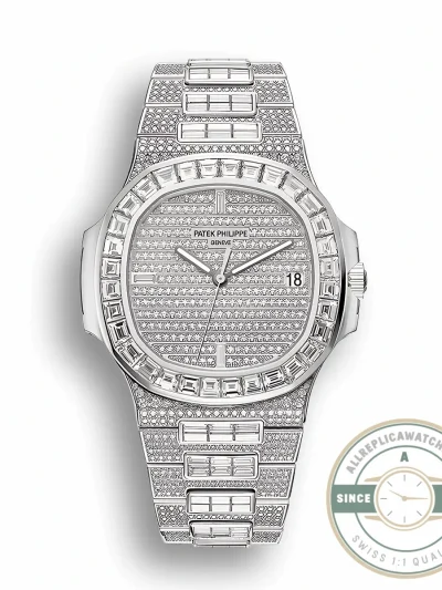 Replica Nautilus 5719/10G-010 Patek Philippe Date, Sweep seconds 40 mm, White gold - Affordable Super Clone Watch