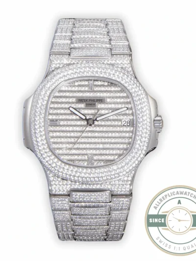 Replica Nautilus 5719/10G Patek Philippe 40 mm, White Diamonds - Budget Luxury Replica Watch