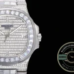 Replica Nautilus 5719/10G Patek Philippe 40 mm, White Gold Baguette Diamonds - Top-Tier Swiss Replica Watch