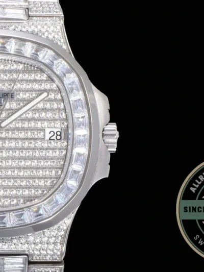 Replica Nautilus 5719/10G Patek Philippe 40 mm, White Gold Baguette Diamonds - Top-Tier Swiss Replica Watch
