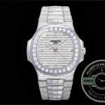 Replica Nautilus 5719/10G Patek Philippe 40 mm, White Gold Baguette Diamonds - Affordable Super Clone Watch