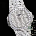 Replica Nautilus 5719/10G Patek Philippe 40 mm, White Gold Baguette Diamonds - Best Quality Replica Watch