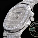 Replica Nautilus 5719/10G Patek Philippe 40 mm, White Gold Baguette Diamonds - Affordable Luxury Replica Timepiece