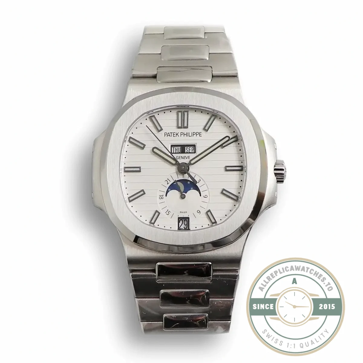 Replica Nautilus 5726/1A Annual Calendar, Moon phases 40.5 mm, Steel - Swiss Movement Replica Watch