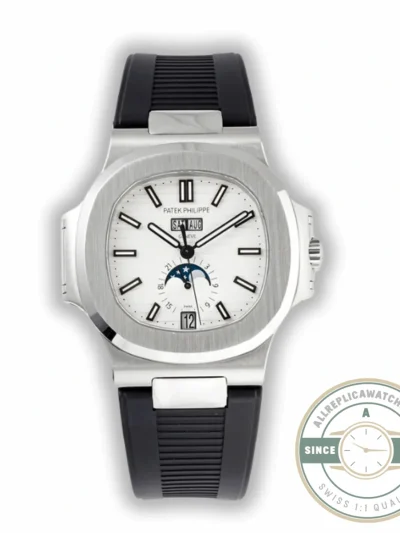 Replica Nautilus 5726/1A Annual Calendar, Moon phases 40.5 mm, Steel, White Dial - Swiss-Made Clone Watch