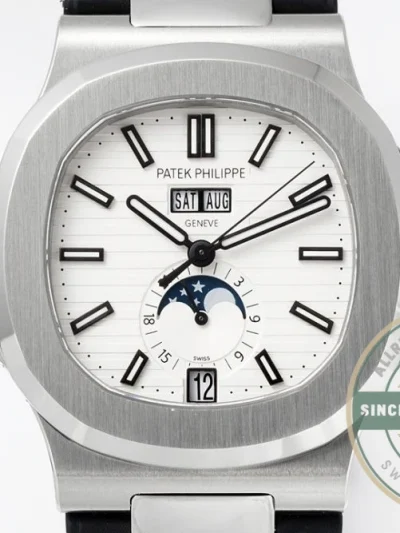 Replica Nautilus 5726/1A Annual Calendar, Moon phases 40.5 mm, Steel, White Dial - 1:1 Swiss Replica Watch