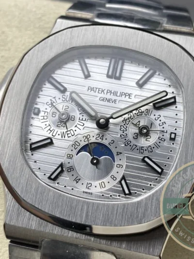 Replica Nautilus 5740/1G-001 Patek Philippe Perpetual Calendar 40 mm, White gold, White Dial - Luxury Replica Watch