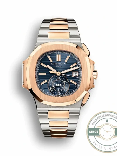 Replica Nautilus 5980/1AR-001 Patek Philippe Flyback chronograph, Date. 40.5 mm, Steel/rose gold - Top-Tier Swiss Replica Watch