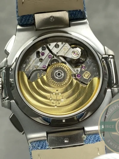 Replica Nautilus 5980/60G-001 Patek Philippe Flyback chronograph, Date 40.5 mm, White gold, Denim - Top-Tier Swiss Replica Watch