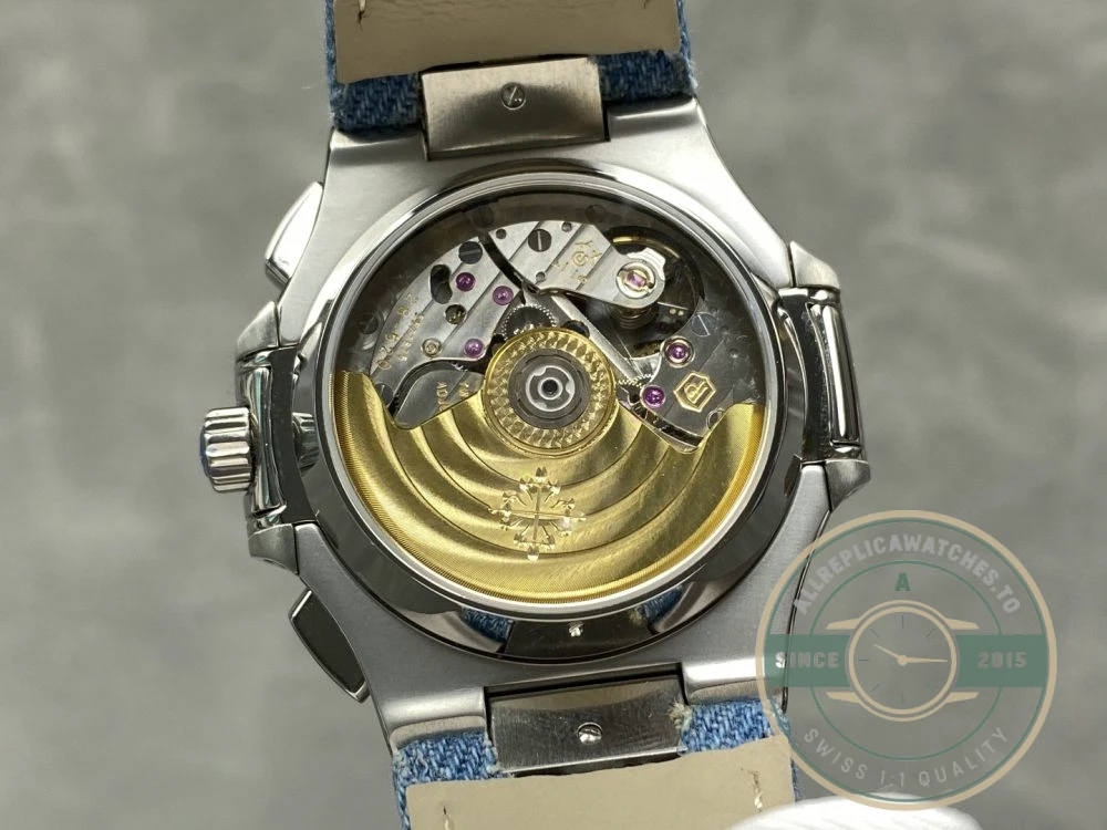 Replica Nautilus 5980/60G-001 Patek Philippe Flyback chronograph, Date 40.5 mm, White gold, Denim - Top-Tier Swiss Replica Watch
