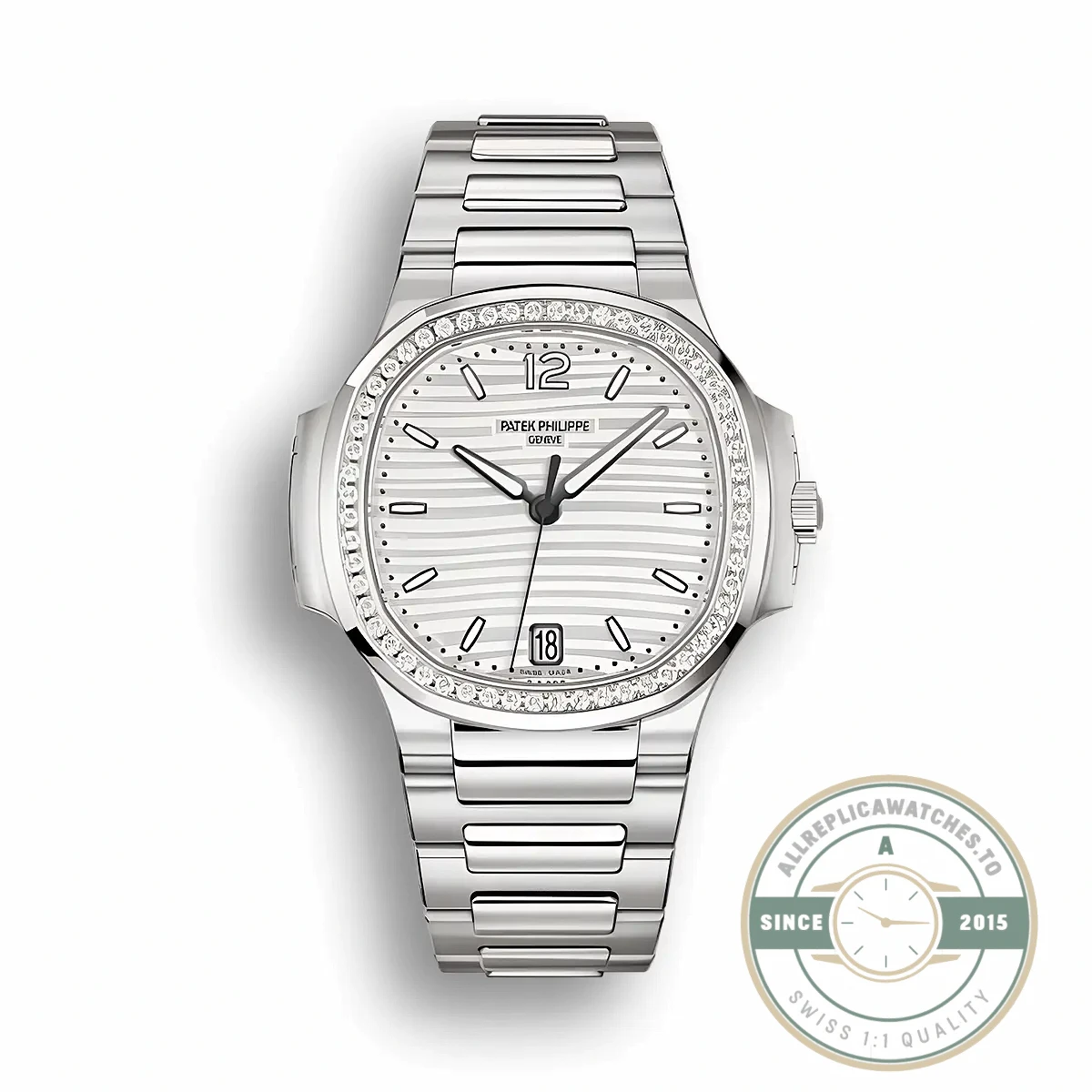 Replica Nautilus 7118/1200A-010 Patek Philippe “Ladies Automatic” 35.2 mm, White Dial - Affordable Super Clone Watch
