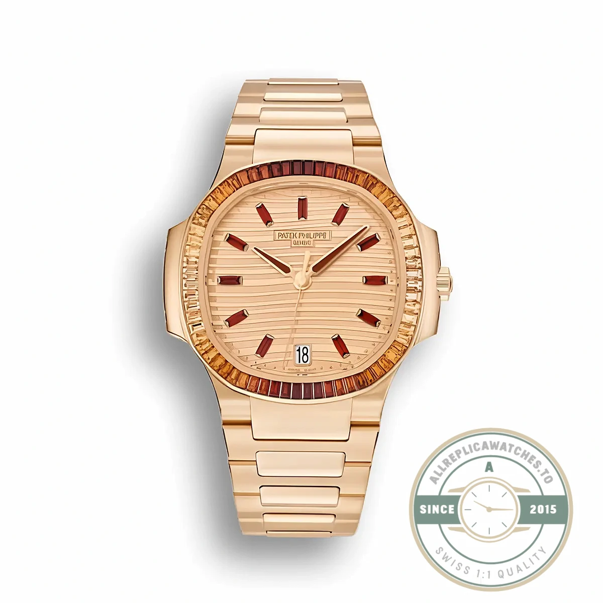 Replica Nautilus 7118/1300R-001 Patek Philippe “Ladies Automatic” 35.2 mm, Rose gold - Premium Super Clone Watch