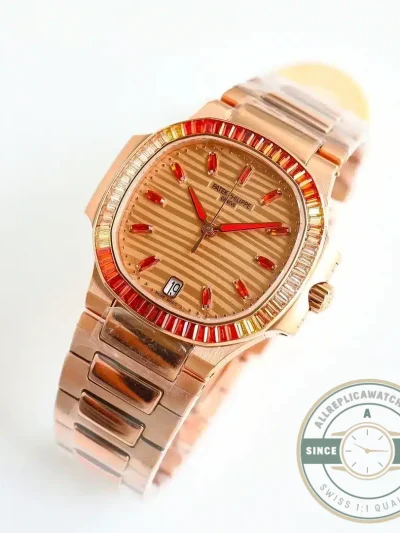 Replica Nautilus 7118/1300R-001 Patek Philippe “Ladies Automatic” 35.2 mm, Rose gold - Factory Super Clone Watch