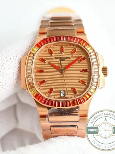 Replica Nautilus 7118/1300R-001 Patek Philippe “Ladies Automatic” 35.2 mm, Rose gold - Luxury Replica Watch