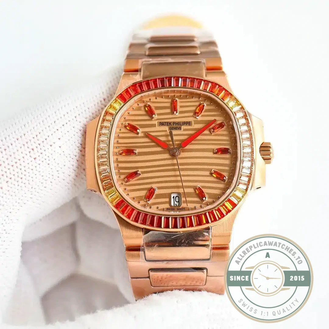 Replica Nautilus 7118/1300R-001 Patek Philippe “Ladies Automatic” 35.2 mm, Rose gold - Luxury Replica Watch