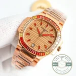 Replica Nautilus 7118/1300R-001 Patek Philippe “Ladies Automatic” 35.2 mm, Rose gold - Budget Luxury Replica Watch
