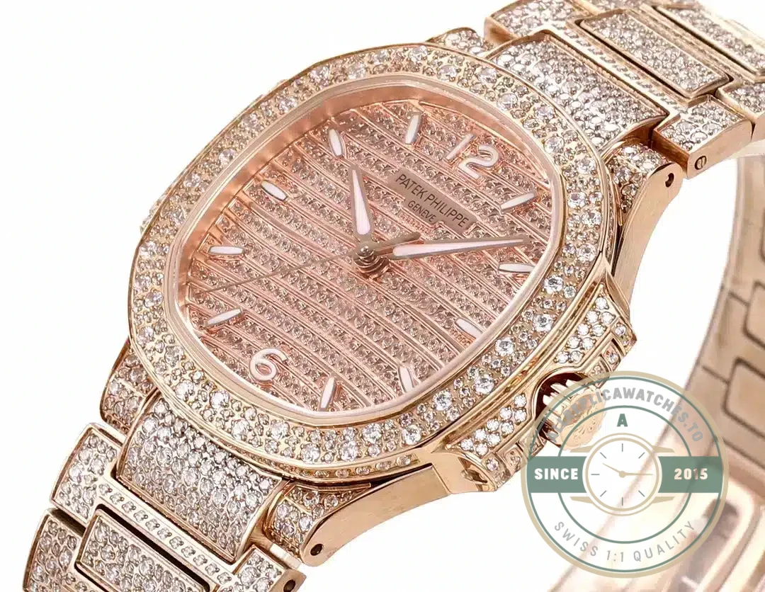 Replica Nautilus 7118/1450 Patek Philippe “Ladies Automatic” 35.2 mm, Rose gold - Luxury Replica Watch