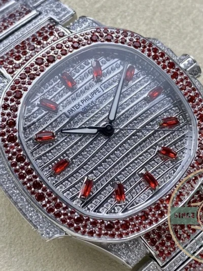 Replica Nautilus 7118/1452G-002 Patek Philippe “Ladies Automatic” 35.2 mm, Red Diamonds - Affordable Luxury Replica Timepiece