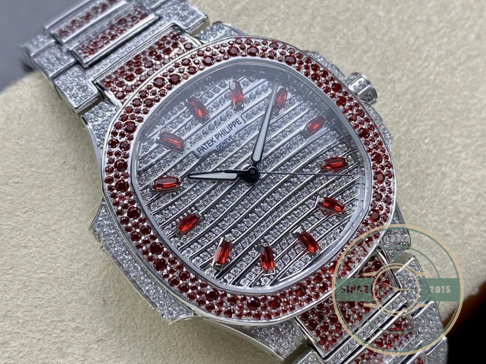 Replica Nautilus 7118/1452G-002 Patek Philippe “Ladies Automatic” 35.2 mm, Red Diamonds - Affordable Luxury Replica Timepiece