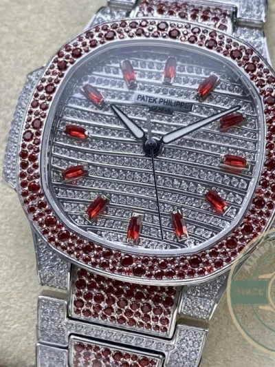 Replica Nautilus 7118/1452G-002 Patek Philippe “Ladies Automatic” 35.2 mm, Red Diamonds - Swiss Movement Replica Watch