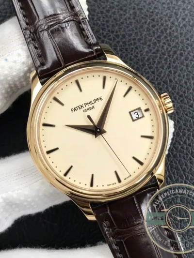 Replica Patek Philippe DATE, SWEEP SECONDS. 39 mm, Rose gold, 5227R-001 - Best Quality Replica Watch