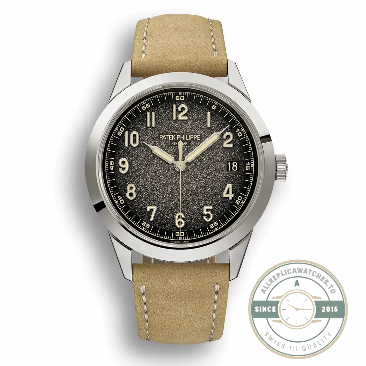 Replica Patek Philippe DATE, SWEEP SECONDS. 40 mm, White gold, 5226G-001 - Best Quality Replica Watch