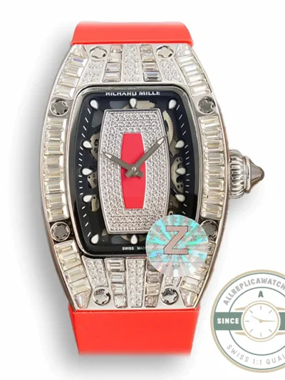 Replica Richard Mille 007-1 Diamond Crown Red Strap - Budget Luxury Replica Watch