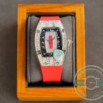Replica Richard Mille 007-1 Diamond Crown Red Strap - High-Grade Replica Watch