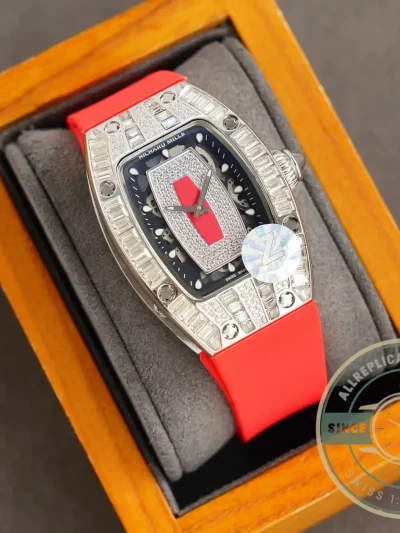 Replica Richard Mille 007-1 Diamond Crown Red Strap - Affordable Super Clone Watch