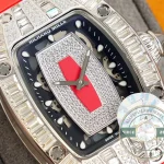 Replica Richard Mille 007-1 Diamond Crown Red Strap - Swiss Movement Replica Watch